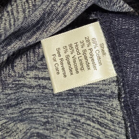 Vera Bradley Sz XL Oversized Blue Colorblock Cropped Pullover Hoodie Floral - Picture 8 of 9